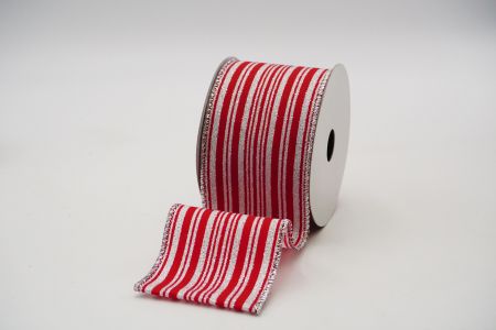 Striped Wired Ribbon_KF6770G-7_Red